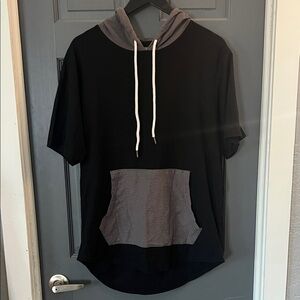 Elwood Black and Gray Hoodie Tall Tee